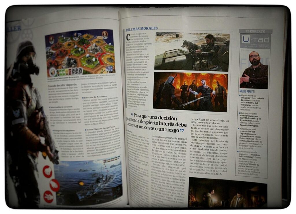 Miguel Perotti. Artículo Game Design en Revista Micromanía.